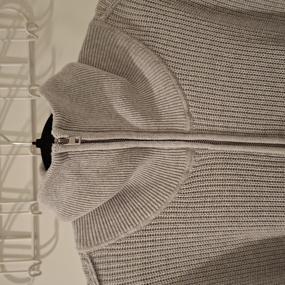 aerie Sweaters - aerie Women's Light Gray Quarter-zip Super Cozy Cotton Sweater (Size M)